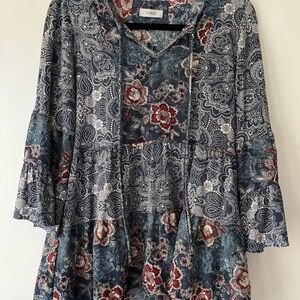 Cupio Floral Blue and Pink Dress